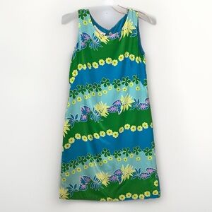 Maggie London Silk Tropical Hawaiian Floral Shift Dress Sz 4 6